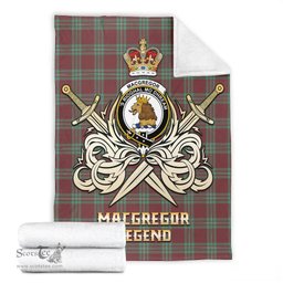 ScotsTee Shop Scottish MacGregor Hunting Ancient Clan Crest Tartan Blanket The Golden Sword of Courageous Legacy Blanket
