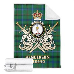 ScotsTee Shop Scottish Henderson Ancient Clan Crest Tartan Blanket The Golden Sword of Courageous Legacy Blanket