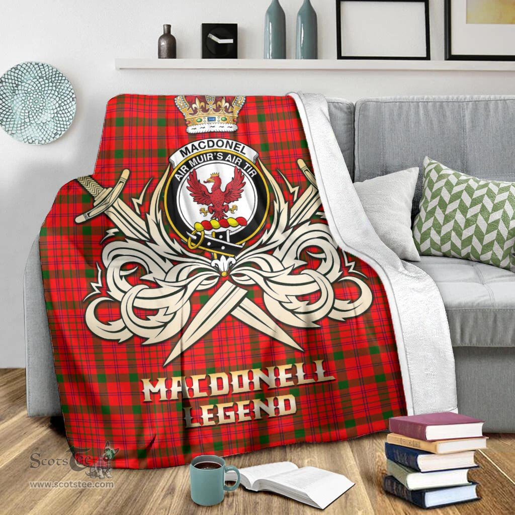 ScotsTee Shop Scottish MacDonell of Keppoch Modern Clan Crest Tartan Blanket The Golden Sword of Courageous Legacy Blanket