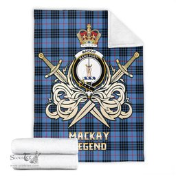 ScotsTee Shop Scottish MacKay Blue Clan Crest Tartan Blanket The Golden Sword of Courageous Legacy Blanket