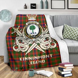 ScotsTee Shop Scottish Kinninmont Clan Crest Tartan Blanket The Golden Sword of Courageous Legacy Blanket