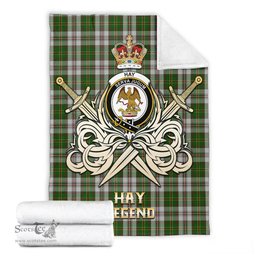 ScotsTee Shop Scottish Hay White Dress Clan Crest Tartan Blanket The Golden Sword of Courageous Legacy Blanket