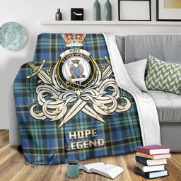 ScotsTee Shop Scottish Hope Ancient Clan Crest Tartan Blanket The Golden Sword of Courageous Legacy Blanket