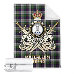 ScotsTee Shop Scottish MacCallum Dress Clan Crest Tartan Blanket The Golden Sword of Courageous Legacy Blanket