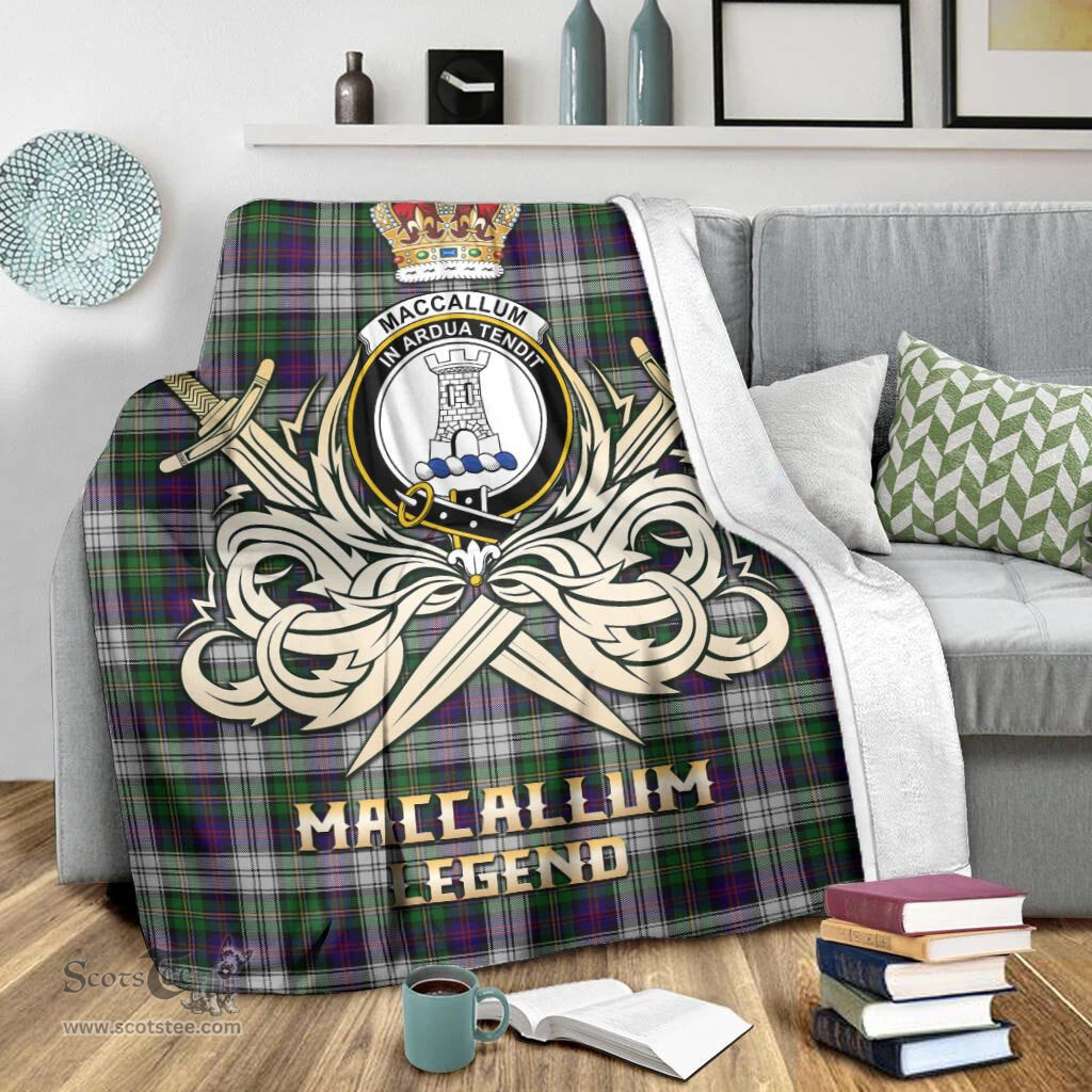 ScotsTee Shop Scottish MacCallum Dress Clan Crest Tartan Blanket The Golden Sword of Courageous Legacy Blanket