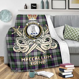 ScotsTee Shop Scottish MacCallum Dress Clan Crest Tartan Blanket The Golden Sword of Courageous Legacy Blanket