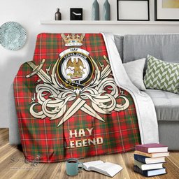 ScotsTee Shop Scottish Hay Modern Clan Crest Tartan Blanket The Golden Sword of Courageous Legacy Blanket