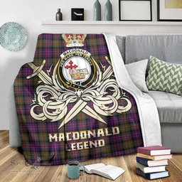 ScotsTee Shop Scottish MacDonald Modern Clan Crest Tartan Blanket The Golden Sword of Courageous Legacy Blanket