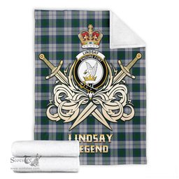 ScotsTee Shop Scottish Lindsay Dress Clan Crest Tartan Blanket The Golden Sword of Courageous Legacy Blanket