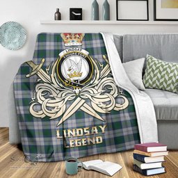 ScotsTee Shop Scottish Lindsay Dress Clan Crest Tartan Blanket The Golden Sword of Courageous Legacy Blanket