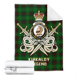 ScotsTee Shop Scottish Kirkaldy Clan Crest Tartan Blanket The Golden Sword of Courageous Legacy Blanket