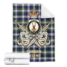 ScotsTee Shop Scottish Gordon Dress Modern Clan Crest Tartan Blanket The Golden Sword of Courageous Legacy Blanket