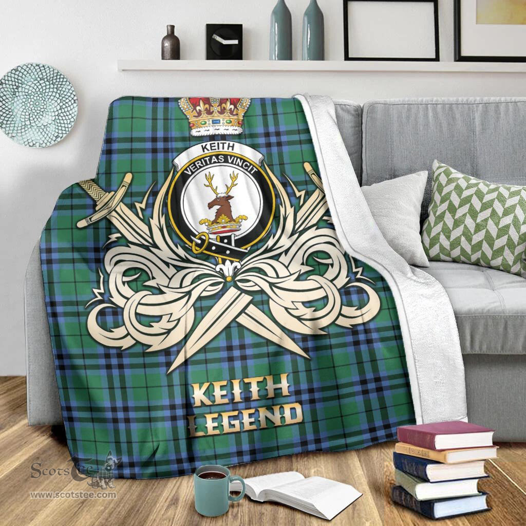 ScotsTee Shop Scottish Keith Ancient Clan Crest Tartan Blanket The Golden Sword of Courageous Legacy Blanket