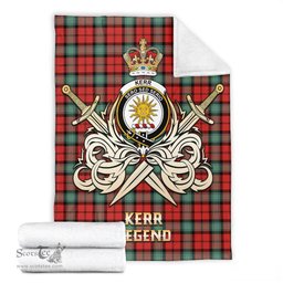 ScotsTee Shop Scottish Kerr Ancient Clan Crest Tartan Blanket The Golden Sword of Courageous Legacy Blanket
