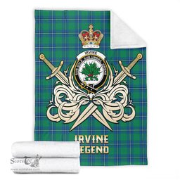 ScotsTee Shop Scottish Irvine Ancient Clan Crest Tartan Blanket The Golden Sword of Courageous Legacy Blanket
