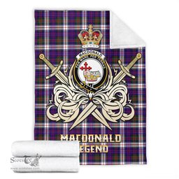 ScotsTee Shop Scottish MacDonald Dress Modern Clan Crest Tartan Blanket The Golden Sword of Courageous Legacy Blanket