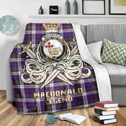 ScotsTee Shop Scottish MacDonald Dress Modern Clan Crest Tartan Blanket The Golden Sword of Courageous Legacy Blanket