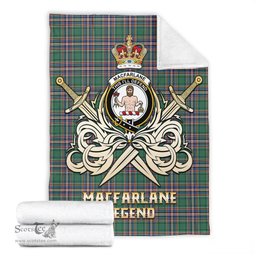 ScotsTee Shop Scottish MacFarlane Hunting Ancient Clan Crest Tartan Blanket The Golden Sword of Courageous Legacy Blanket