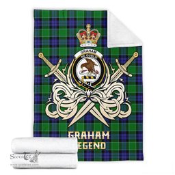 ScotsTee Shop Scottish Graham of Menteith Modern Clan Crest Tartan Blanket The Golden Sword of Courageous Legacy Blanket