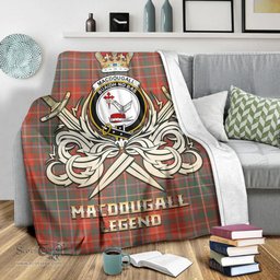 ScotsTee Shop Scottish MacDougall Ancient Clan Crest Tartan Blanket The Golden Sword of Courageous Legacy Blanket