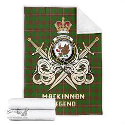 ScotsTee Shop Scottish MacKinnon Hunting Modern Clan Crest Tartan Blanket The Golden Sword of Courageous Legacy Blanket