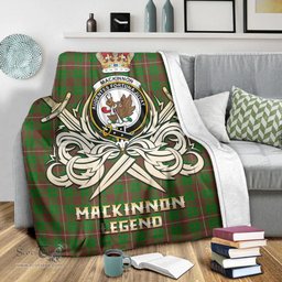 ScotsTee Shop Scottish MacKinnon Hunting Modern Clan Crest Tartan Blanket The Golden Sword of Courageous Legacy Blanket