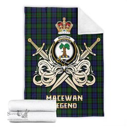 ScotsTee Shop Scottish MacEwan Clan Crest Tartan Blanket The Golden Sword of Courageous Legacy Blanket