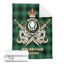 ScotsTee Shop Scottish MacArthur Ancient Clan Crest Tartan Blanket The Golden Sword of Courageous Legacy Blanket