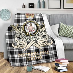 ScotsTee Shop Scottish MacFarlane Black White Clan Crest Tartan Blanket The Golden Sword of Courageous Legacy Blanket