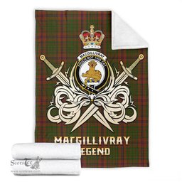 ScotsTee Shop Scottish MacGillivray Hunting Clan Crest Tartan Blanket The Golden Sword of Courageous Legacy Blanket