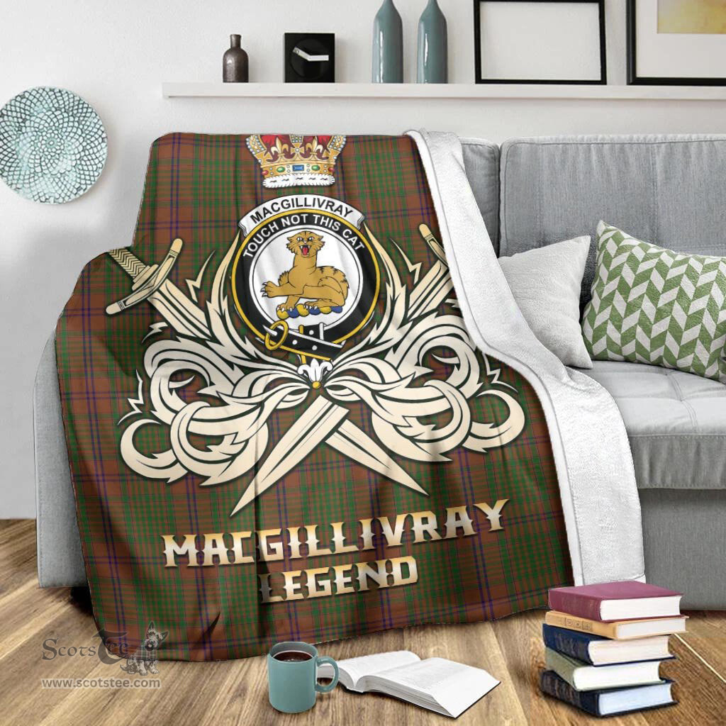 ScotsTee Shop Scottish MacGillivray Hunting Clan Crest Tartan Blanket The Golden Sword of Courageous Legacy Blanket