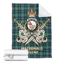 ScotsTee Shop Scottish MacDonald of the Isles Hunting Ancient Clan Crest Tartan Blanket The Golden Sword of Courageous Legacy Blanket