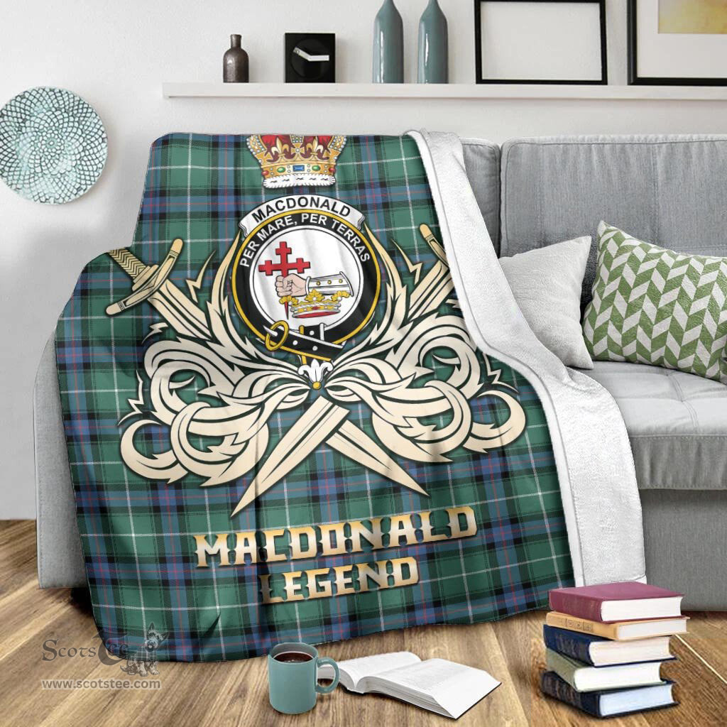 ScotsTee Shop Scottish MacDonald of the Isles Hunting Ancient Clan Crest Tartan Blanket The Golden Sword of Courageous Legacy Blanket