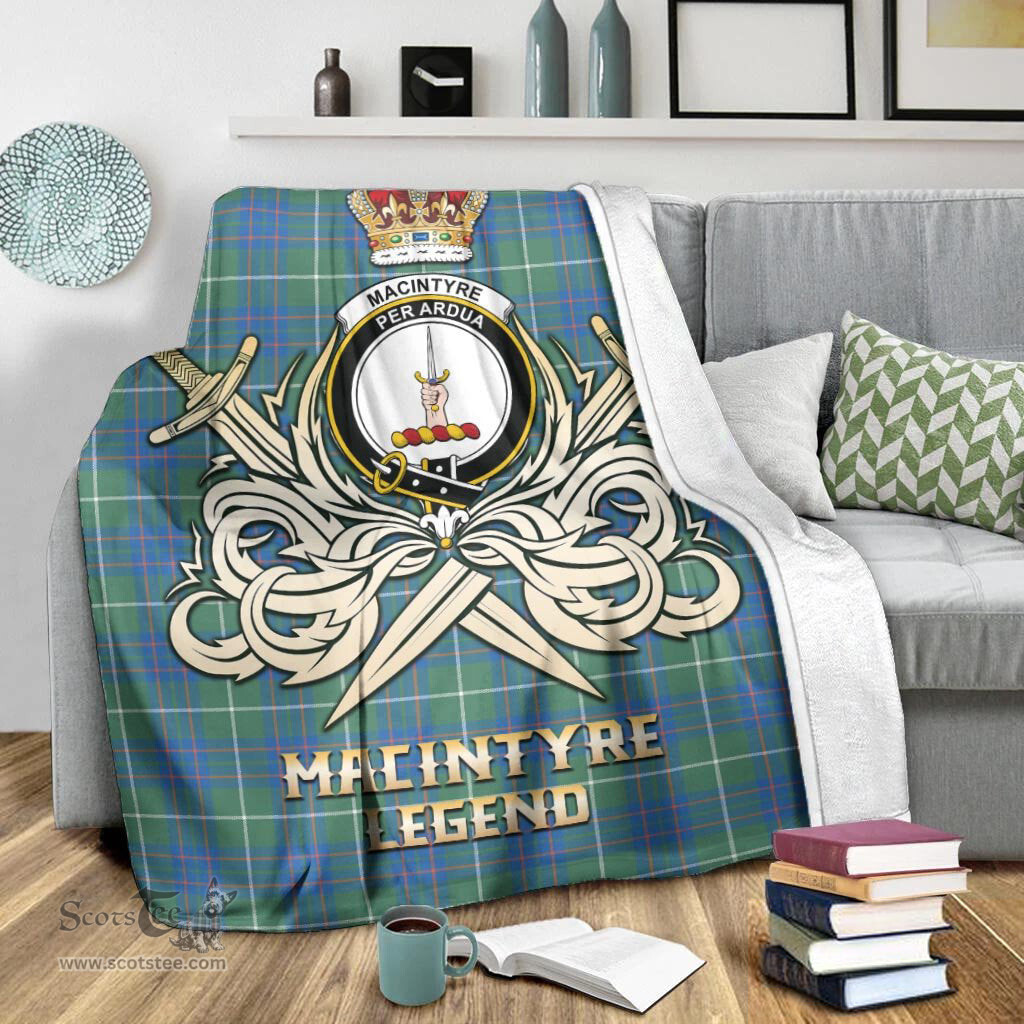 ScotsTee Shop Scottish MacIntyre Hunting Ancient Clan Crest Tartan Blanket The Golden Sword of Courageous Legacy Blanket