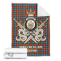 ScotsTee Shop Scottish MacLachlan Ancient Clan Crest Tartan Blanket The Golden Sword of Courageous Legacy Blanket