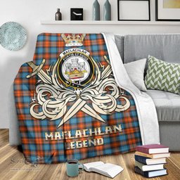 ScotsTee Shop Scottish MacLachlan Ancient Clan Crest Tartan Blanket The Golden Sword of Courageous Legacy Blanket