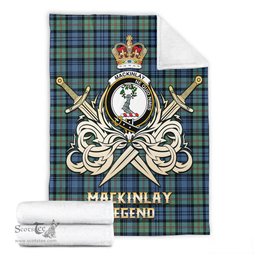 ScotsTee Shop Scottish MacKinlay Ancient Clan Crest Tartan Blanket The Golden Sword of Courageous Legacy Blanket