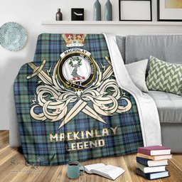 ScotsTee Shop Scottish MacKinlay Ancient Clan Crest Tartan Blanket The Golden Sword of Courageous Legacy Blanket