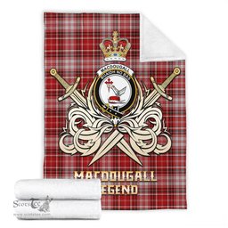 ScotsTee Shop Scottish MacDougall Dress Clan Crest Tartan Blanket The Golden Sword of Courageous Legacy Blanket