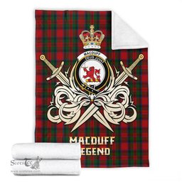 ScotsTee Shop Scottish MacDuff Clan Crest Tartan Blanket The Golden Sword of Courageous Legacy Blanket