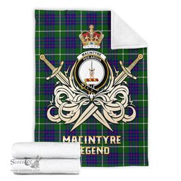 ScotsTee Shop Scottish MacIntyre Hunting Modern Clan Crest Tartan Blanket The Golden Sword of Courageous Legacy Blanket