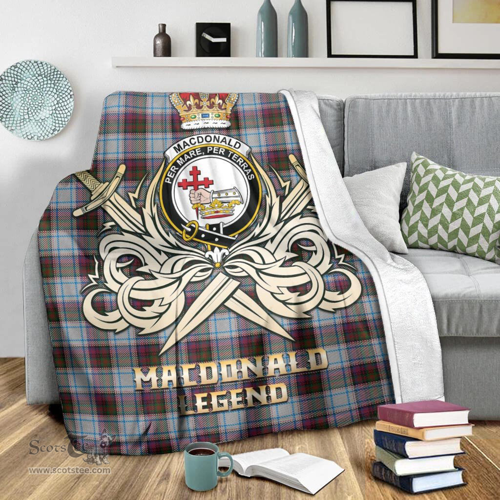 ScotsTee Shop Scottish MacDonald Dress Ancient Clan Crest Tartan Blanket The Golden Sword of Courageous Legacy Blanket