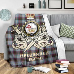 ScotsTee Shop Scottish MacDonald Dress Ancient Clan Crest Tartan Blanket The Golden Sword of Courageous Legacy Blanket
