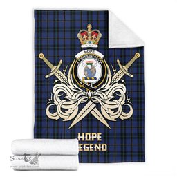ScotsTee Shop Scottish Hope (Vere-Weir) Clan Crest Tartan Blanket The Golden Sword of Courageous Legacy Blanket