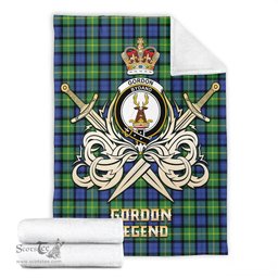 ScotsTee Shop Scottish Gordon Old Ancient Clan Crest Tartan Blanket The Golden Sword of Courageous Legacy Blanket