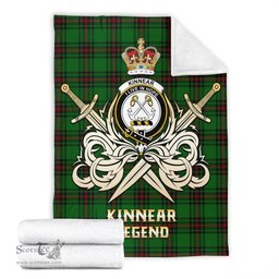 ScotsTee Shop Scottish Kinnear Clan Crest Tartan Blanket The Golden Sword of Courageous Legacy Blanket