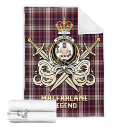 ScotsTee Shop Scottish MacFarlane Dress Clan Crest Tartan Blanket The Golden Sword of Courageous Legacy Blanket