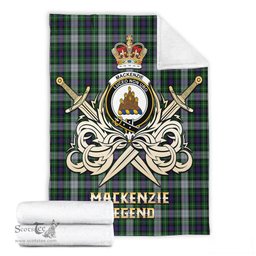 ScotsTee Shop Scottish MacKenzie Dress Clan Crest Tartan Blanket The Golden Sword of Courageous Legacy Blanket