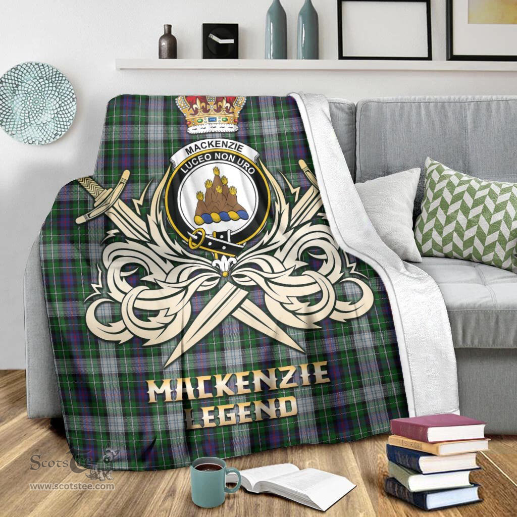 ScotsTee Shop Scottish MacKenzie Dress Clan Crest Tartan Blanket The Golden Sword of Courageous Legacy Blanket