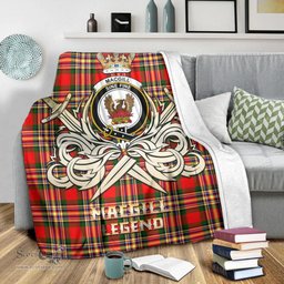 ScotsTee Shop Scottish MacGill Modern Clan Crest Tartan Blanket The Golden Sword of Courageous Legacy Blanket
